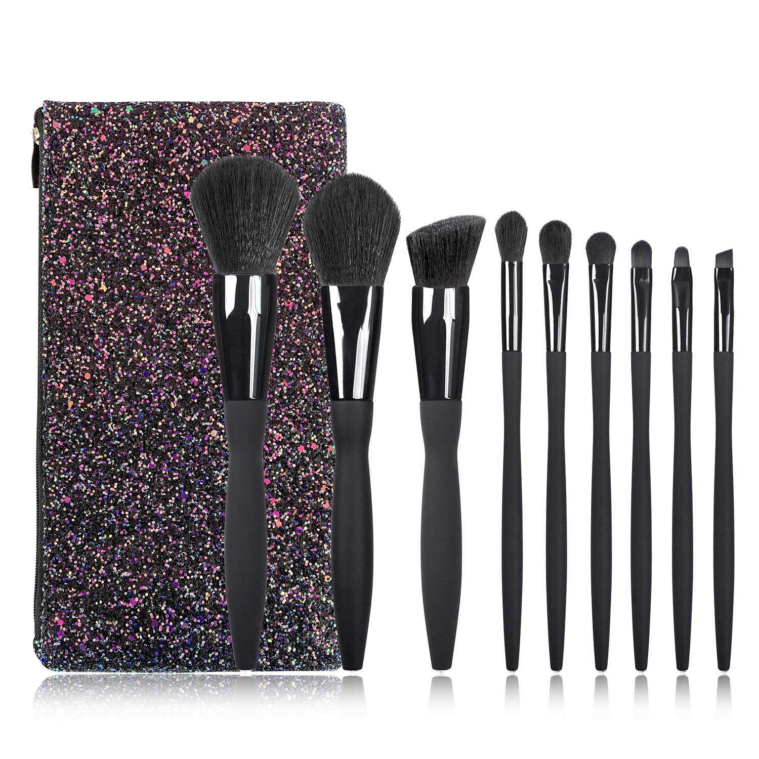 Custom Logo Makeup Brushes 14pcs Black Handle Custom Make-Up Brush Professional Makeup Brushes Kits