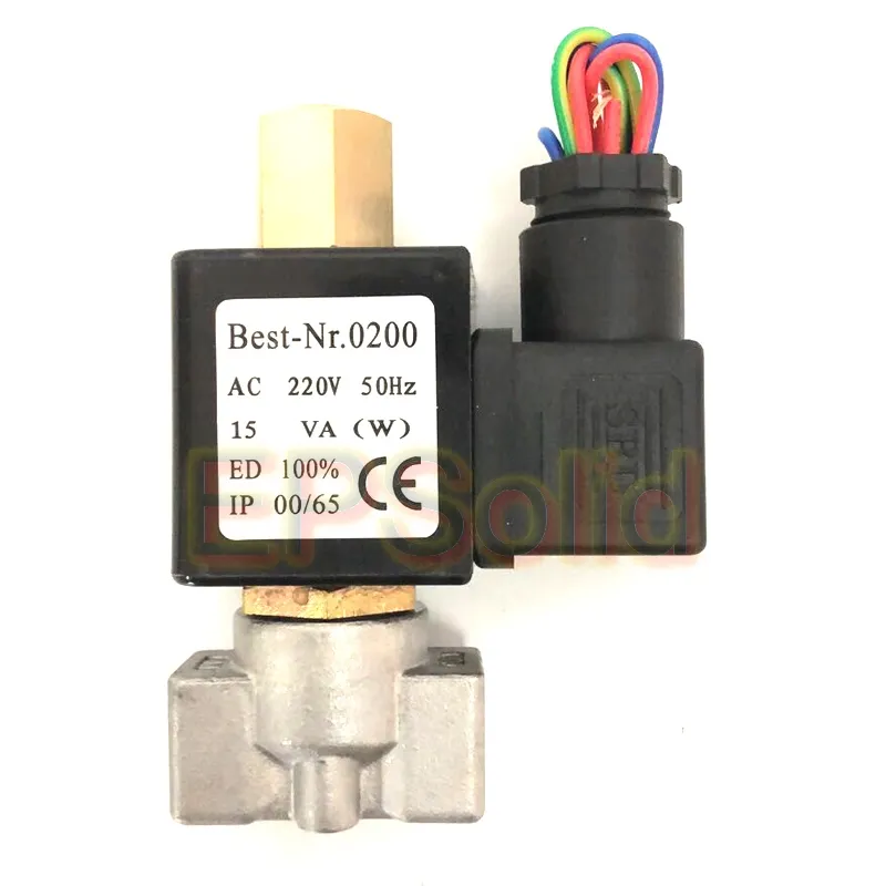 VX2120-08-SS-NO 1/4 "обычно открытым нержавеющая сталь 2 Way Oil кислота электромагнитный клапан AC220V