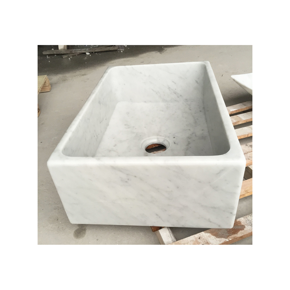 Глубокий Bianco Carrara белый мрамор раковина для ванной комнаты, гранитные каменные раковины раковина