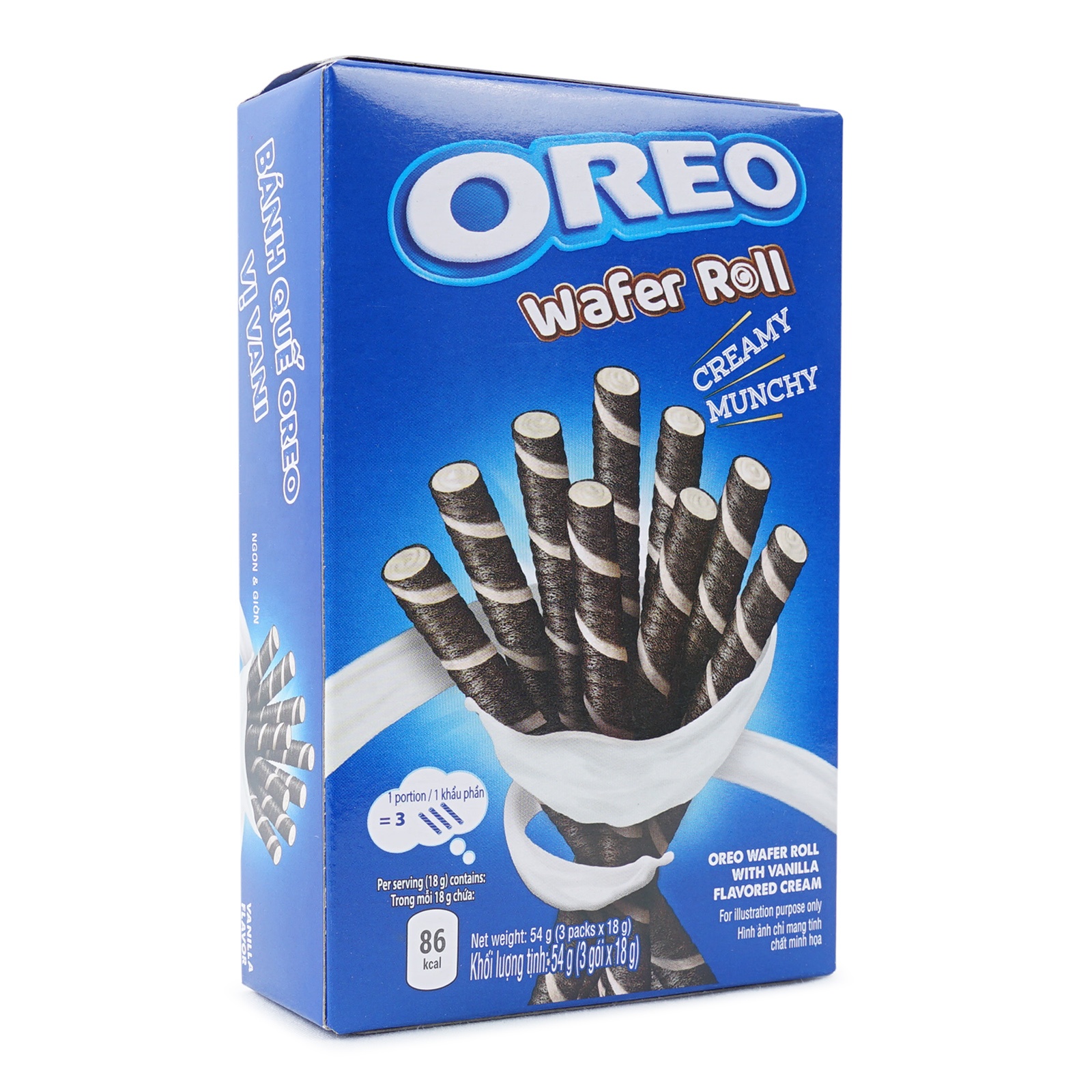 Oreo вафельный рулон, 54 г, шоколад