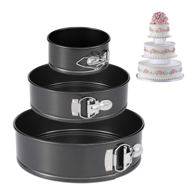 Non stick Removable Bottom 4" 7" 9" Cheesecake Pan mold 3 Pcs Round Springform Cake Pans Set