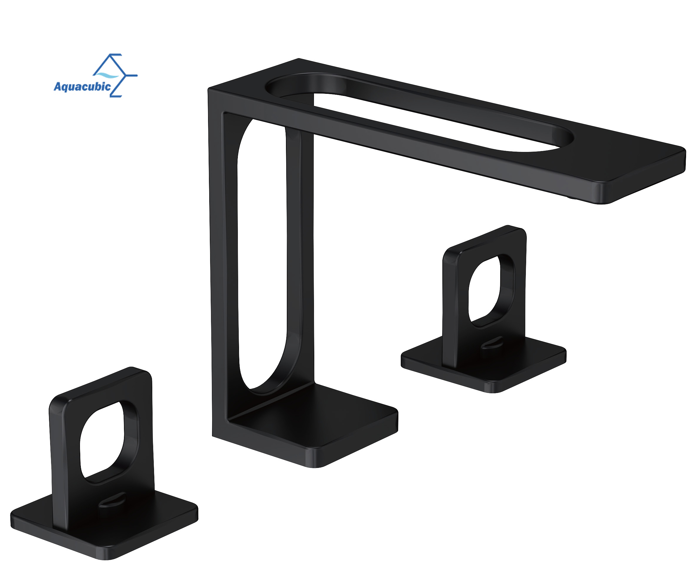 Aquacubic New Design CUPC Certified Black 3 Hole Bathroom Basin Faucet