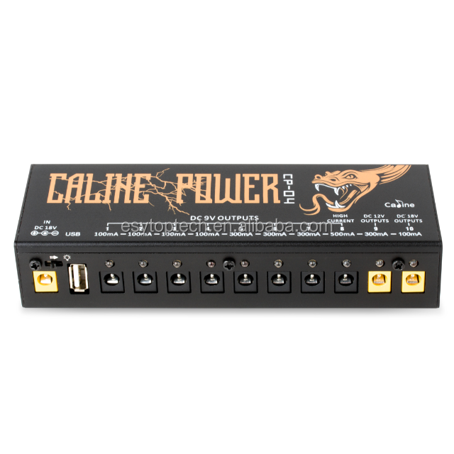 Caline CP-04 распределитель электростанции с педалью для гитары, 10 изолированных выходов постоянного тока для гитарной Педали 9 В/12 В/18 в с USB