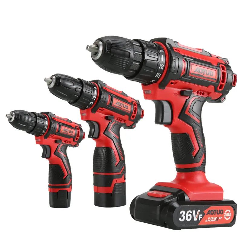 Rechargeable Lithium Power Screwdrivers Cordless Impact Drill 10mm Multifunction Electric Hand Drill Wireless Electric Drill Set