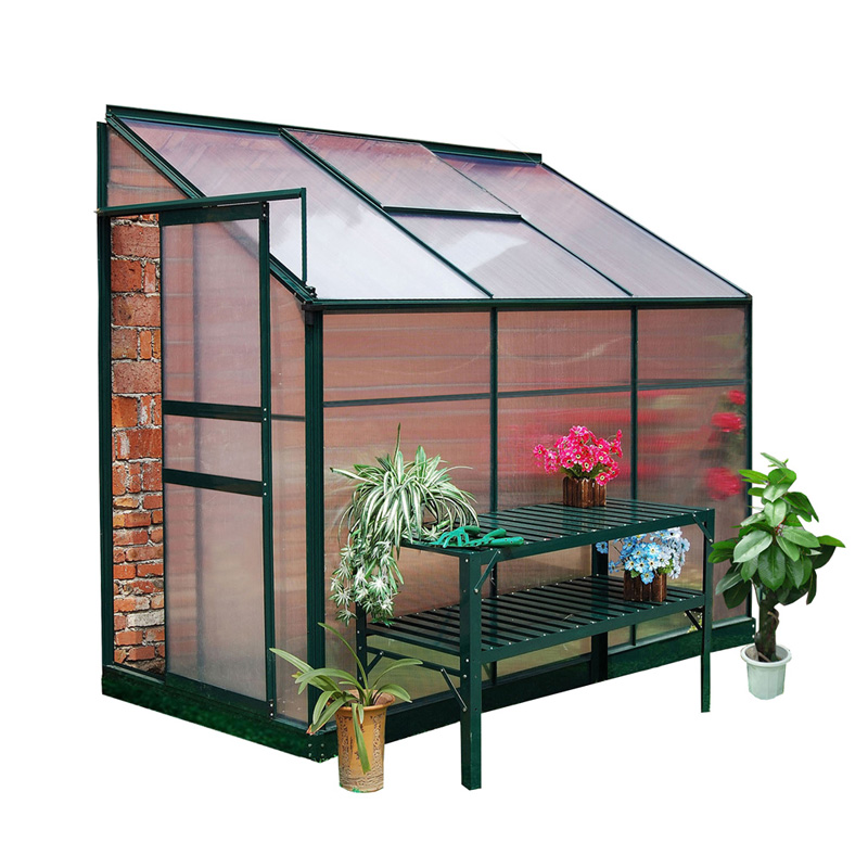 2.4 square meter UV coating polycarbonate sheet lean-to garden greenhouse