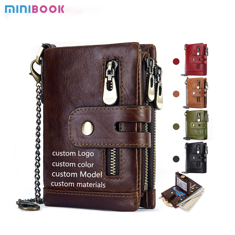 Многофункциональный кошелек Minibook из натуральной кожи с индивидуальным логотипом и отделением для кредитных карт, мужской кошелек с rfid-защитой, кожаный чехол