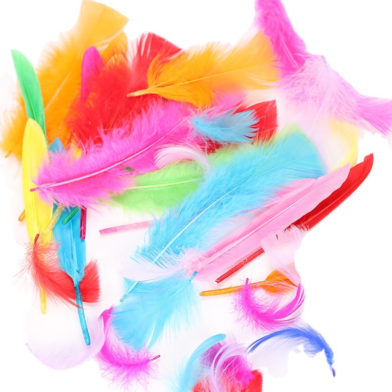 DIY Assorted Colors Craft Feathers Colorful Goose Feathers for Crafts Jewelry Making Wedding Home Party Decorations