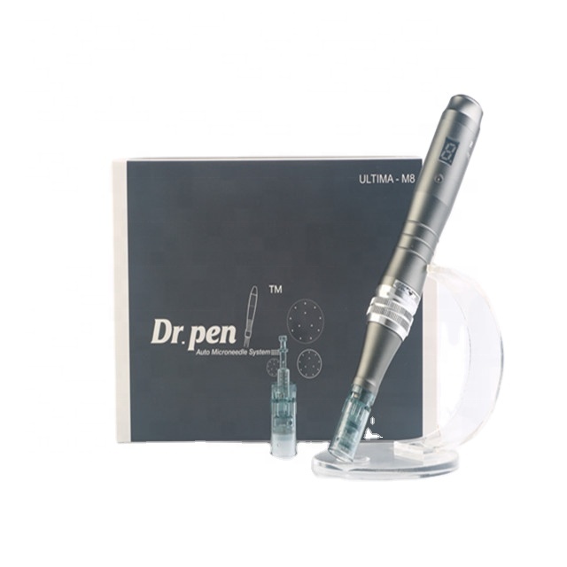 Д-р ручка m8-w microneedling дермы ручка круглый беспроводной цифровой косметического ухода за последние нано кожа прокатки коллаген инъекции дермы ручка