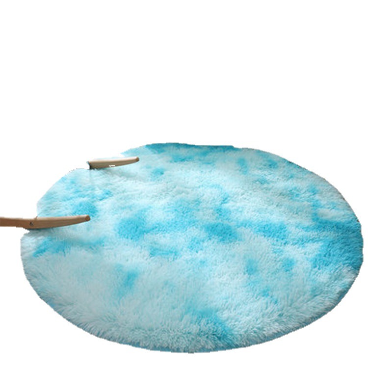 YIWU JIETAI Circular gradient tie dyed carpet Solid bedroom bedside blanket Basket chair tea table silk blanket