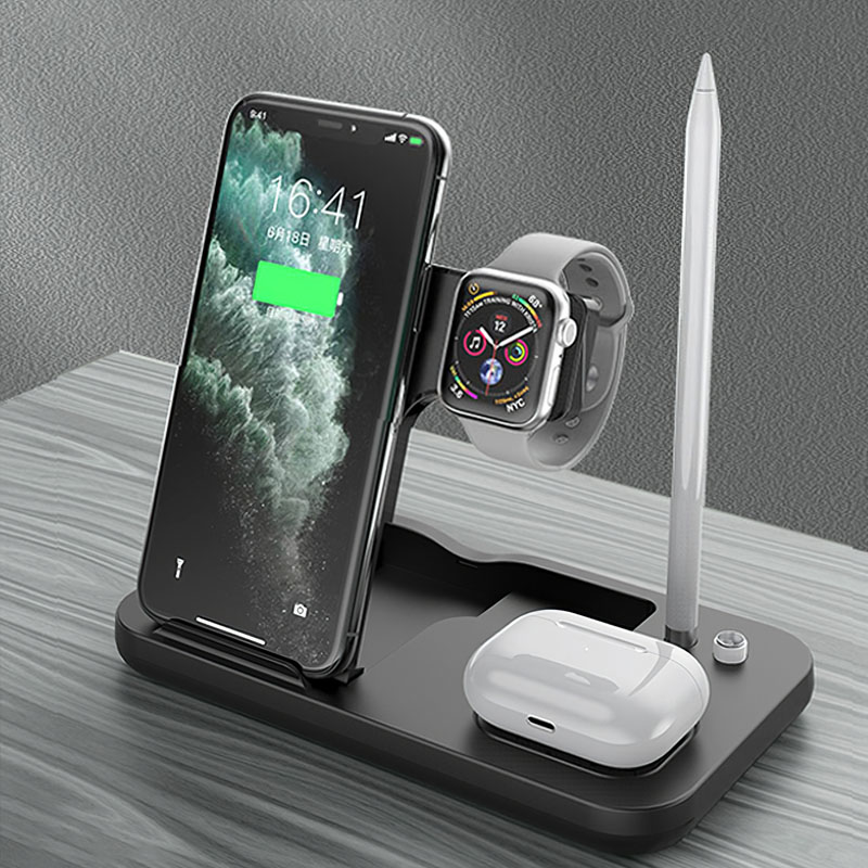 Быстрая зарядка мобильных телефонов 4 в 1, 15 Вт, док-станция Qi Magsafe, магнитное Беспроводное зарядное устройство для Iphone 12, Apple Watch