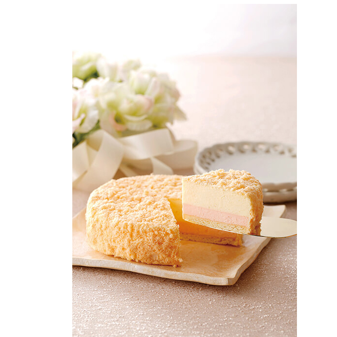 Japanese dessert round peach transparent box sweet cheess cake