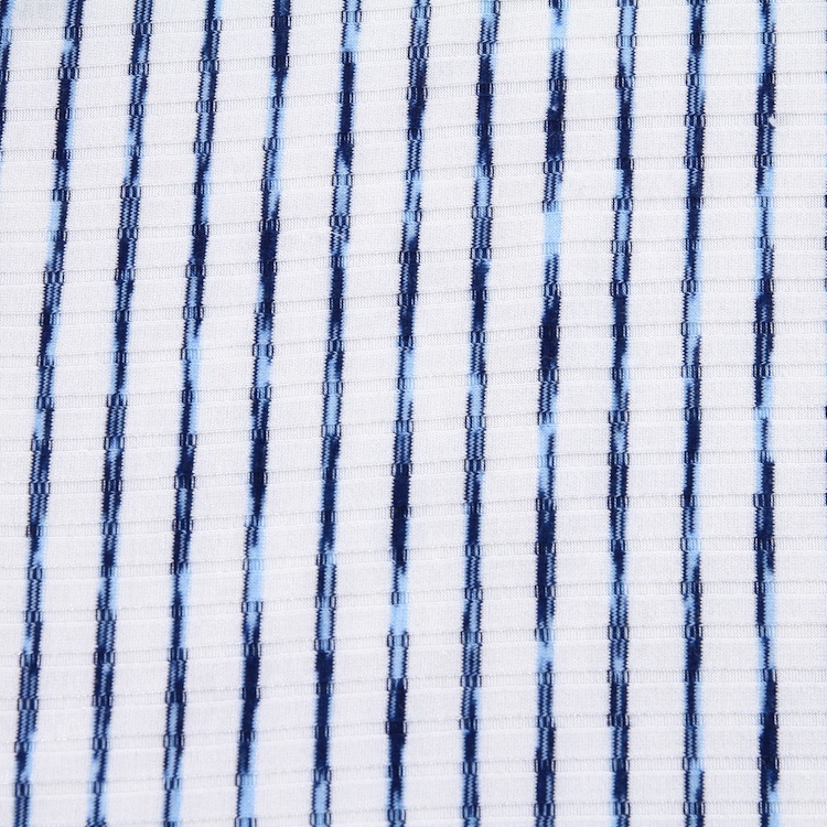 Striped pattern white wholesale flat back rib rayon fabric price per meter