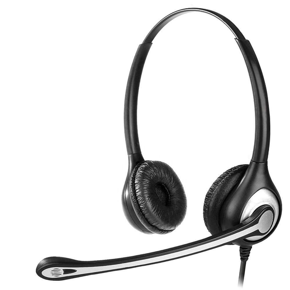 Binaural Call Center гарнитура с микрофоном с шумоподавлением и быстрым отключением