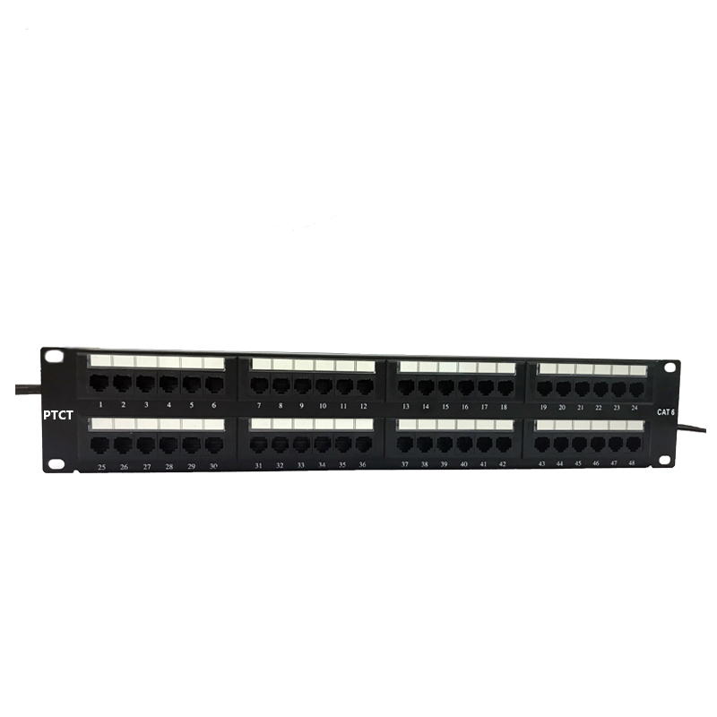 19 дюймов Utp Cat6 48 портовая коммутационная панель, черный цвет