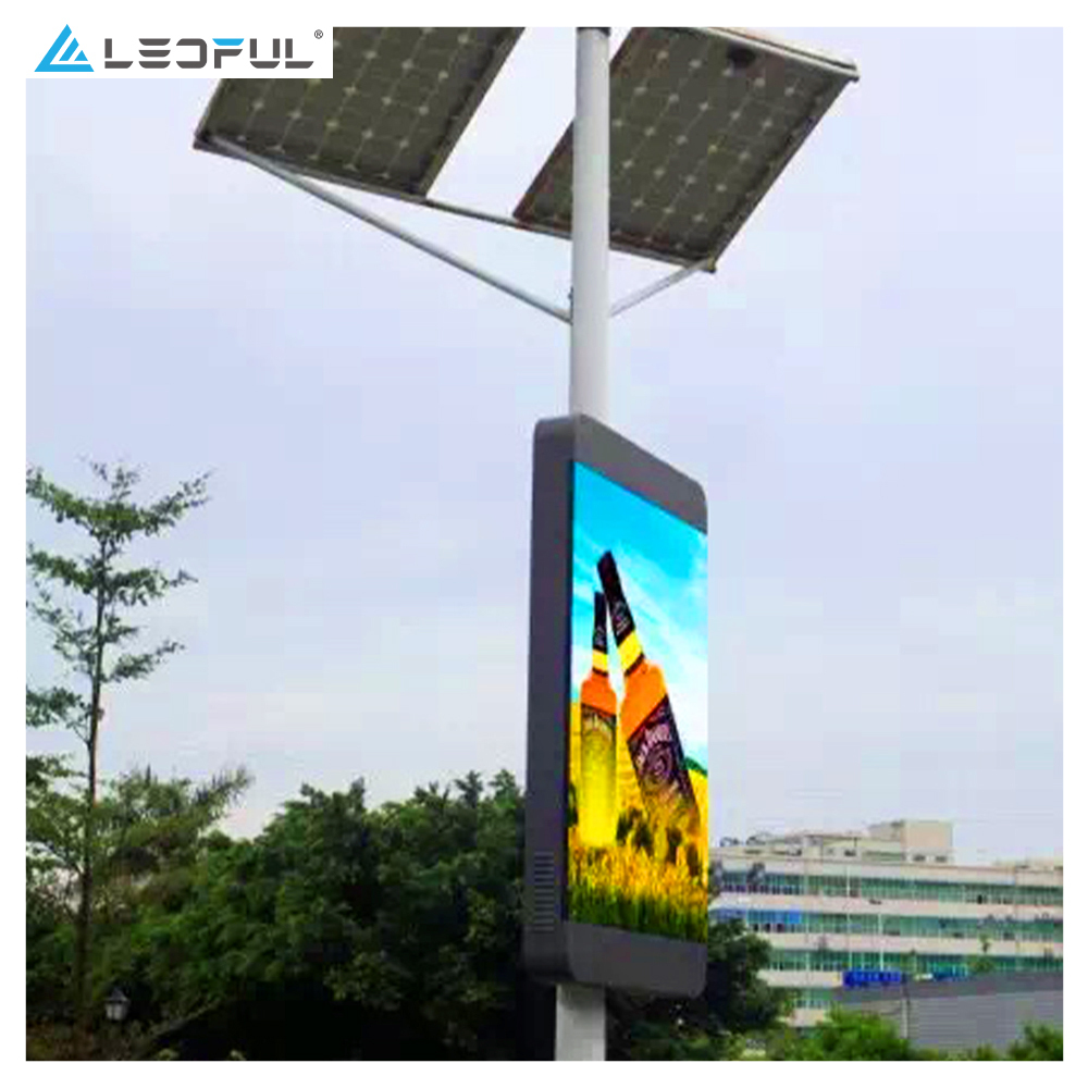 LEDFUL New Design Message Display Board LED Poster Street Lighting Pole Text Video Advertising Billboard