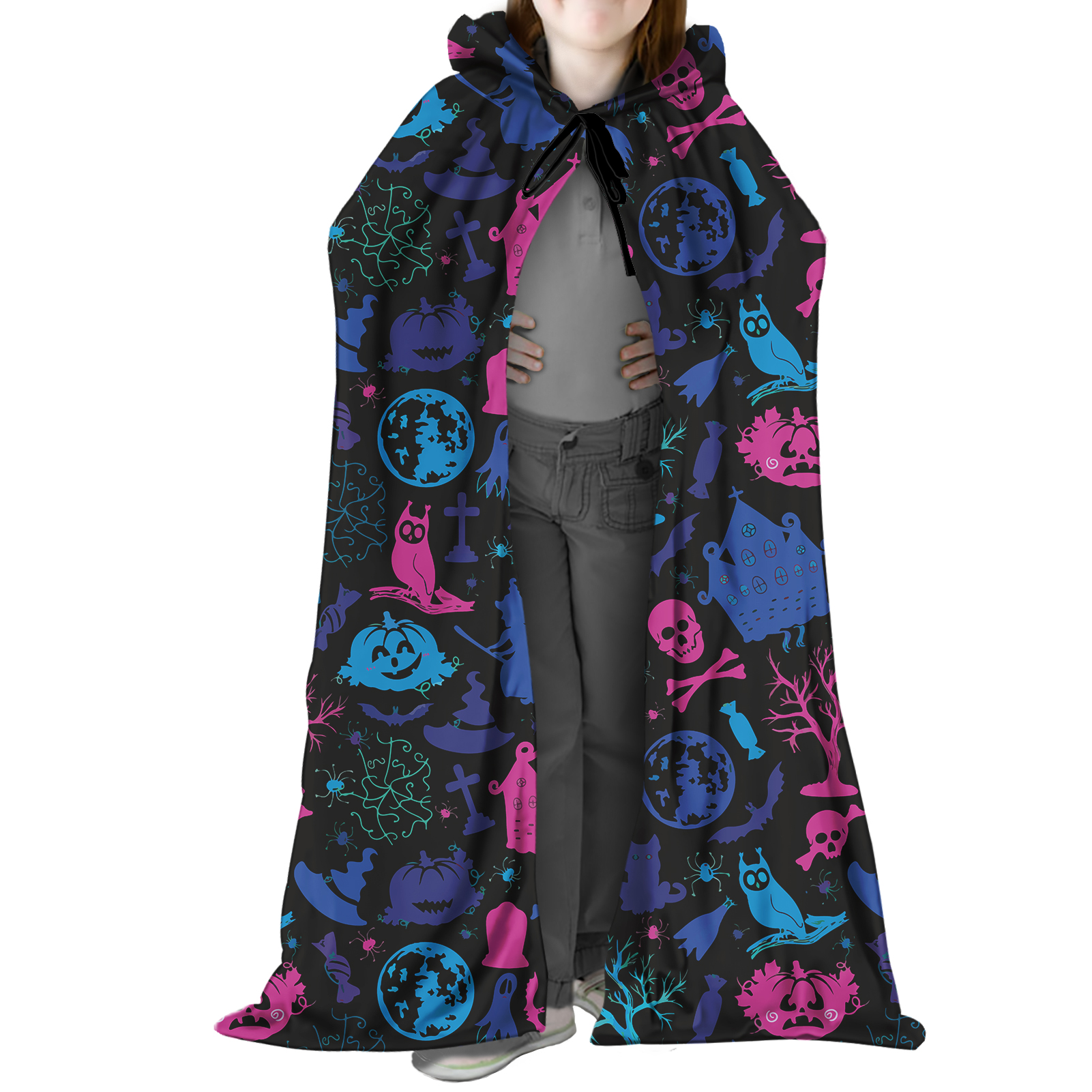 Factory 2021 Wholesale Halloween Popit Girl Clothing Witch's Cloak and Hat Robe Cape Halloween Kids Cosplay Costumes