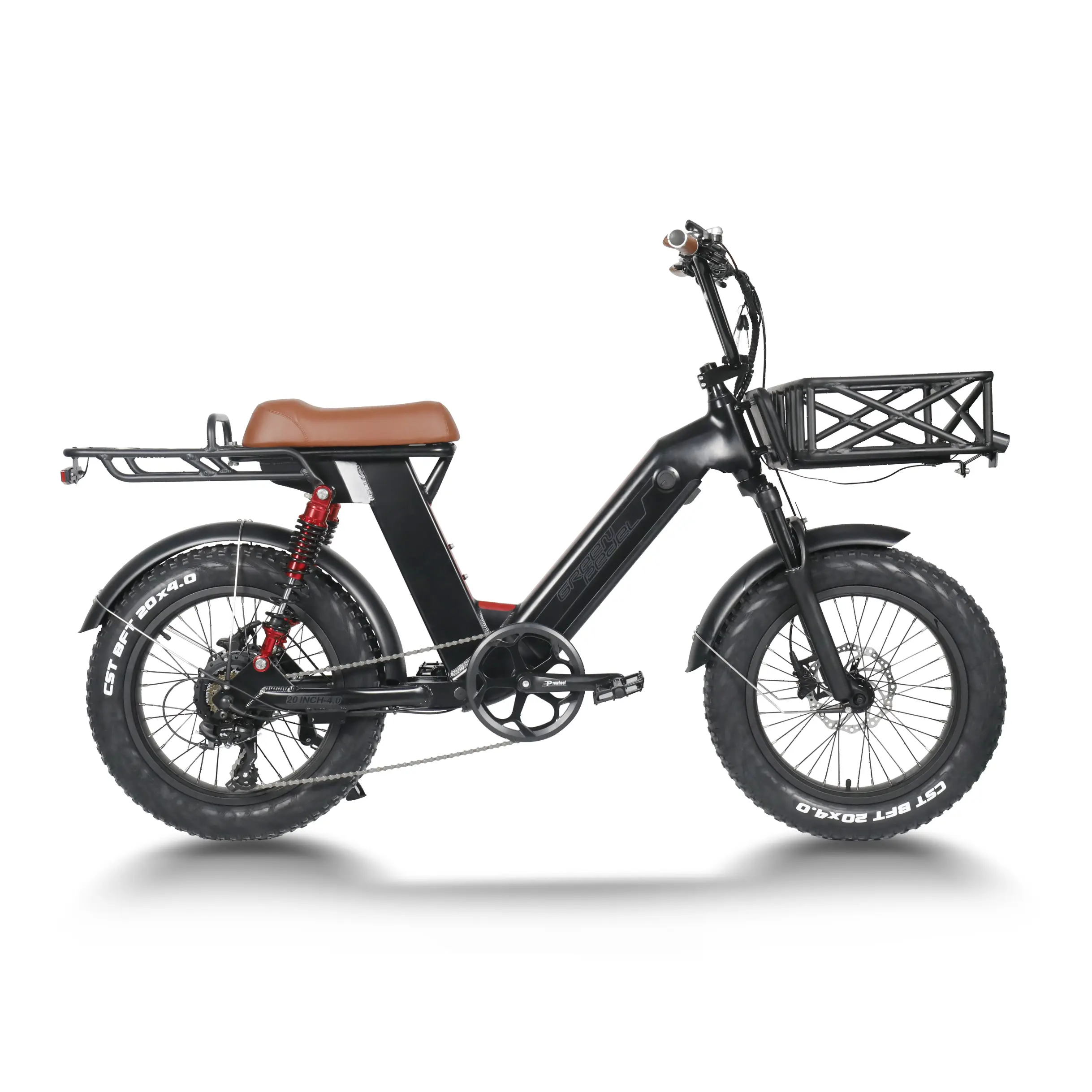 48v 750w full suspension ebike lithium battery electric fat tire cargo bicycle for adults