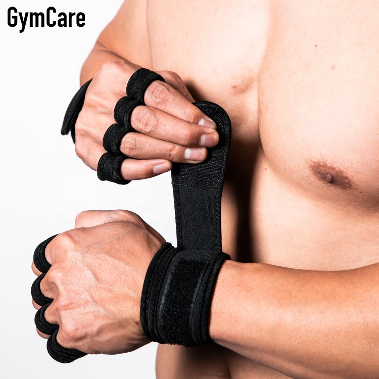 Gym Padded Training Grip Gloves Weight Lifting Gloves with Straps