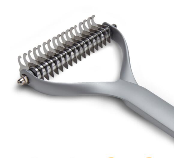 Pet Grooming Brush Double Sided Shedding And Dematting Hair Remover Toolundercoat Rake Metal Comb For Dogs And Cats Pet Comb