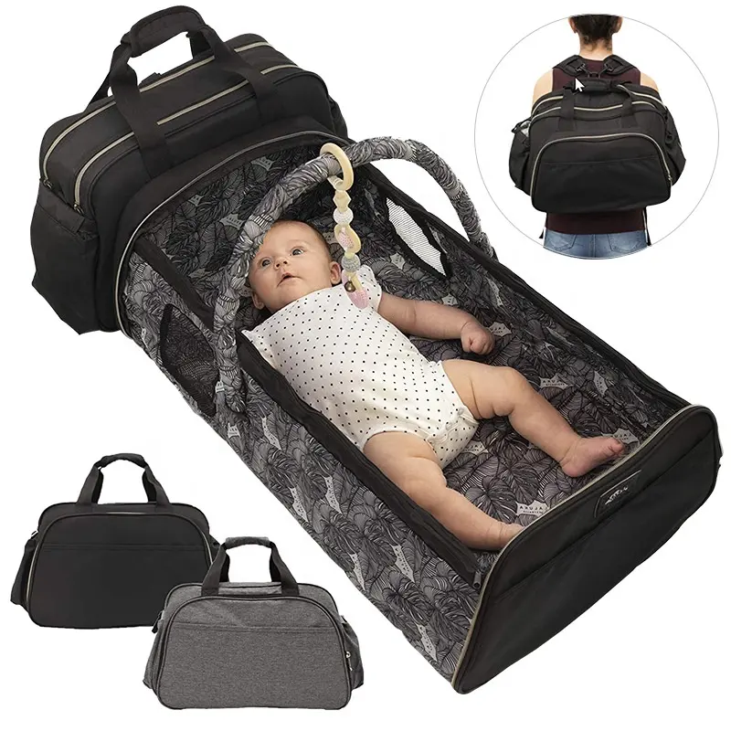 Многоцелевой 4 в 1 сумка из узорчатой ткани кровать-трансформер для детских подгузников, Сумка Набор для путешествий, женский рюкзак школьный рюкзак