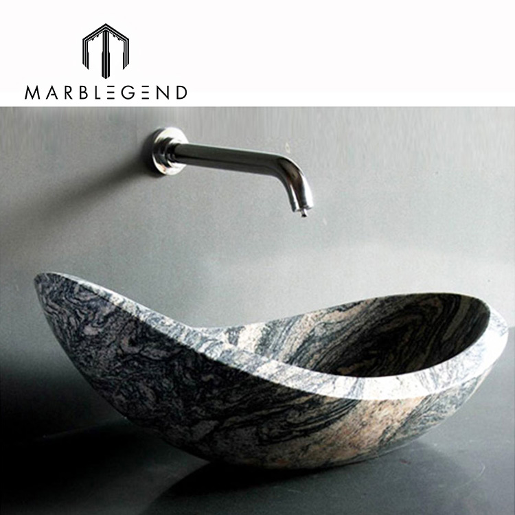 China Juparana granite stone bathroom sink