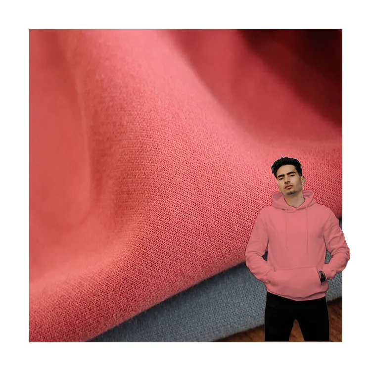 High quality solid color 50% cotton 50% polyester terry fleece fabric for sweatshirt hoodies