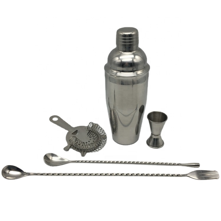 Amazon 24oz/750ml Stainless Steel Cocktail Boston Shaker Set With Double Measuring Jigger Strainer Spoon Fork
