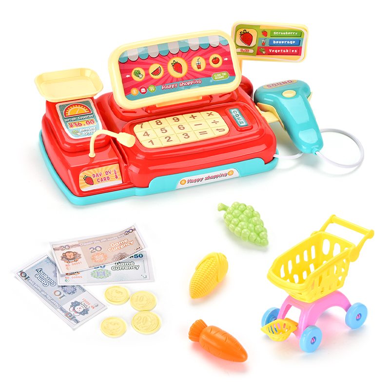 Игровой кассовый аппарат для дома, игрушки, имитация кассового аппарата, игрушка с подсветкой, кассовый аппарат