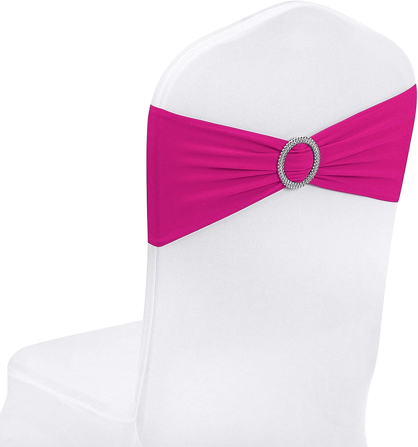 Royal Spandex Decorations Stretch Chair Bows Chair Bands Elastic Chair Sash With Buckle For Wedding Party