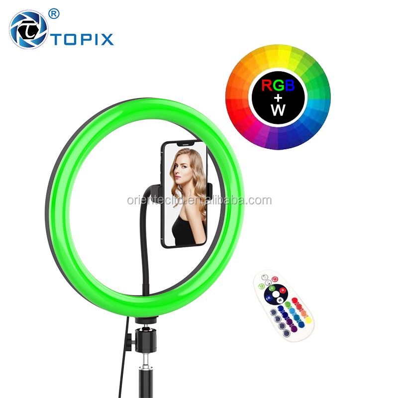 OT-CL12-5VRGBW 12 дюймов RGB Полноцветный кольцевой светильник заполняющий свет с пультом дистанционного управления