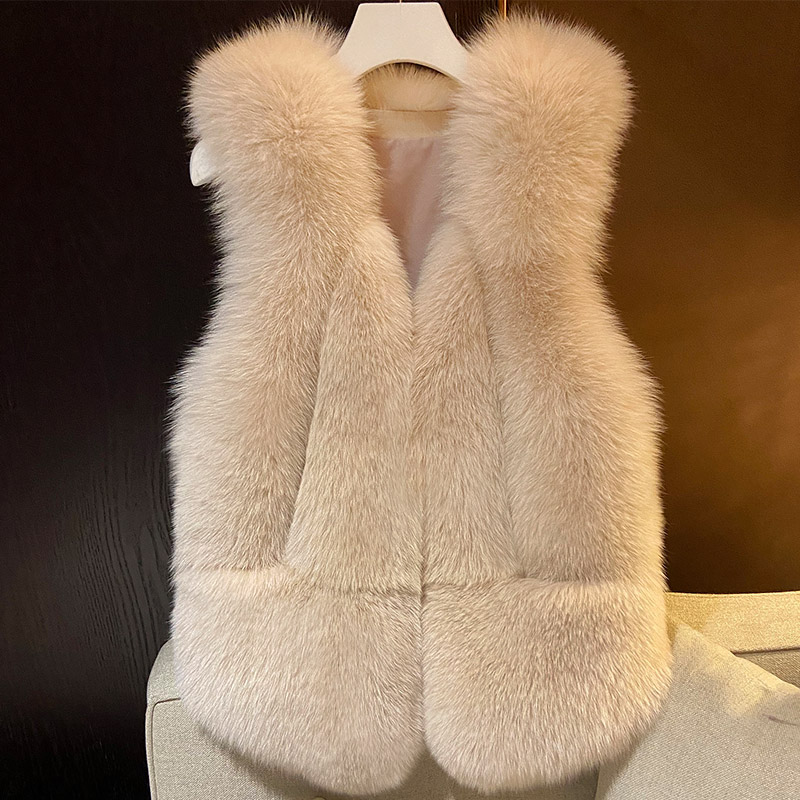 Winter double-faced fur vest women faux fur vest for ladies