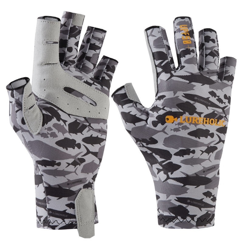 Commercial Grey M/L Prevent Slippery Wear-resisting Fishing Gloves