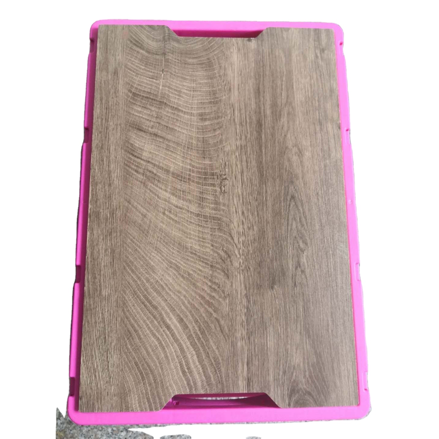 Customize lids cover MDF cover wood lid for storage folding handle plastic camping basket