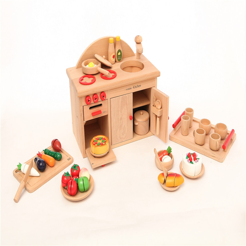 Manual Brain Training Wooden Play Pretend Toys Educational Wooden Simulation Kitchen Toys
