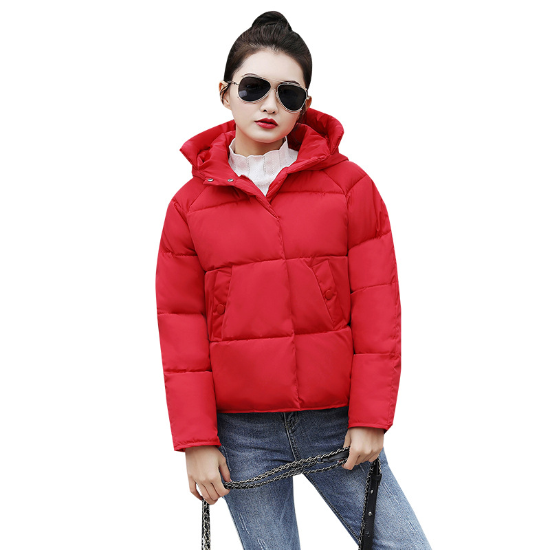 Winter Jacket women Plus Size Womens Thicken Outerwear solid hooded Coats Short Female Cotton padded Bread jacket coat