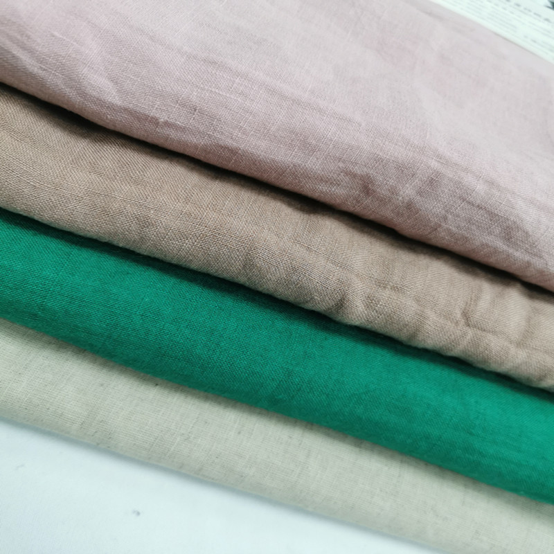 In Stocks 200gsm Solid Color Pure 100% Linen Fabric ,Custom Printed Plain Linen Fabric
