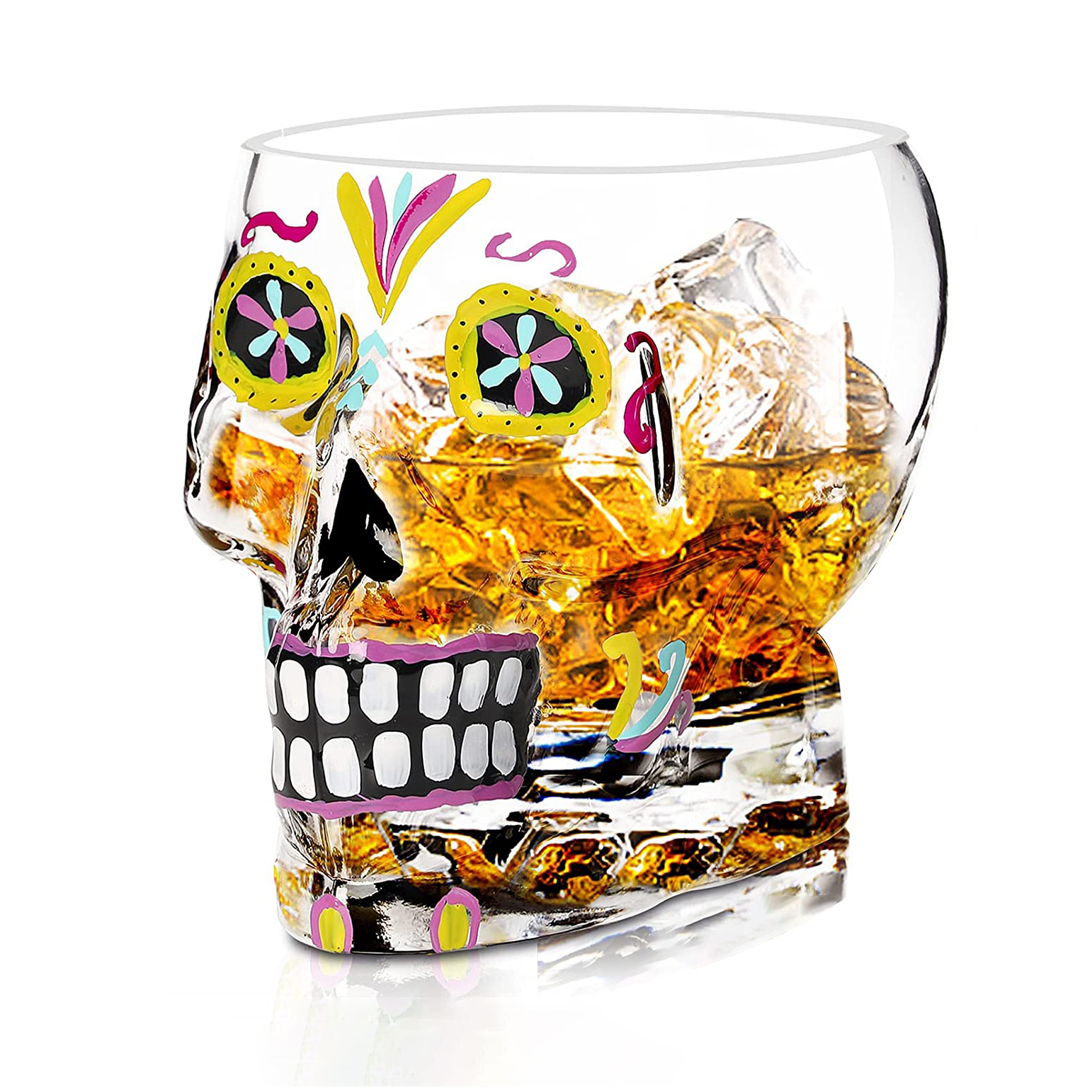 Customize Funny skull glass Wine Drinking Glass Gift Engraved vodka spirits Halloween Decoration Bottle