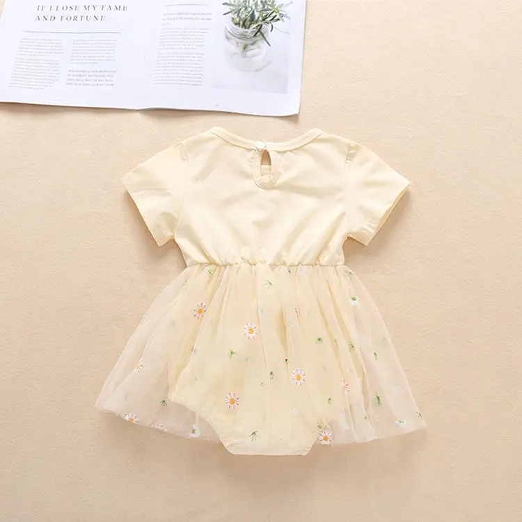 Summer Newborn Baby Cute Embroidered Baby Floral Patchwork Skirt Outfits Boutique Toddle Romper Baby Dresses