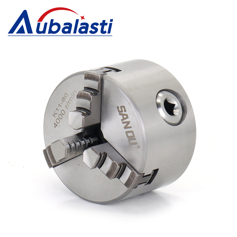 Aubalasti 1 комплект K11 80 мм 3 дюйма 3-кулачковый руководство патрон токарного станка Самоцентрирующиеся патроны SANOU K11-80 патрон токарного станка с компьютерным числовым программным управлением инструменты