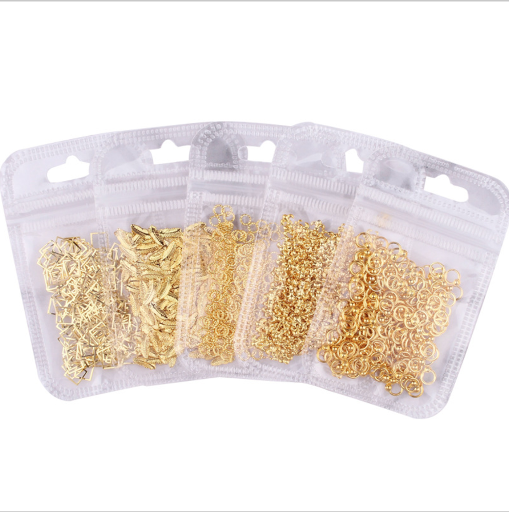 japan style 64 designs gold and silver 3D nail art DIY rivet nail accessories