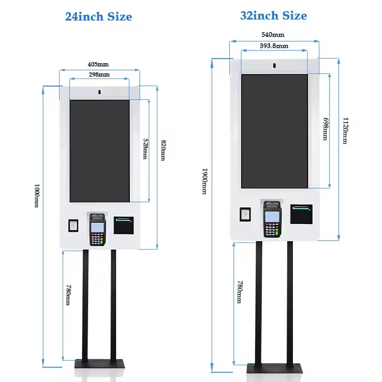 Unmanned Self-service Fast Food Self-service Ordering Restaurant 15.6 21 24 27 kiosk Cashless POS payment Terminal kiosk
