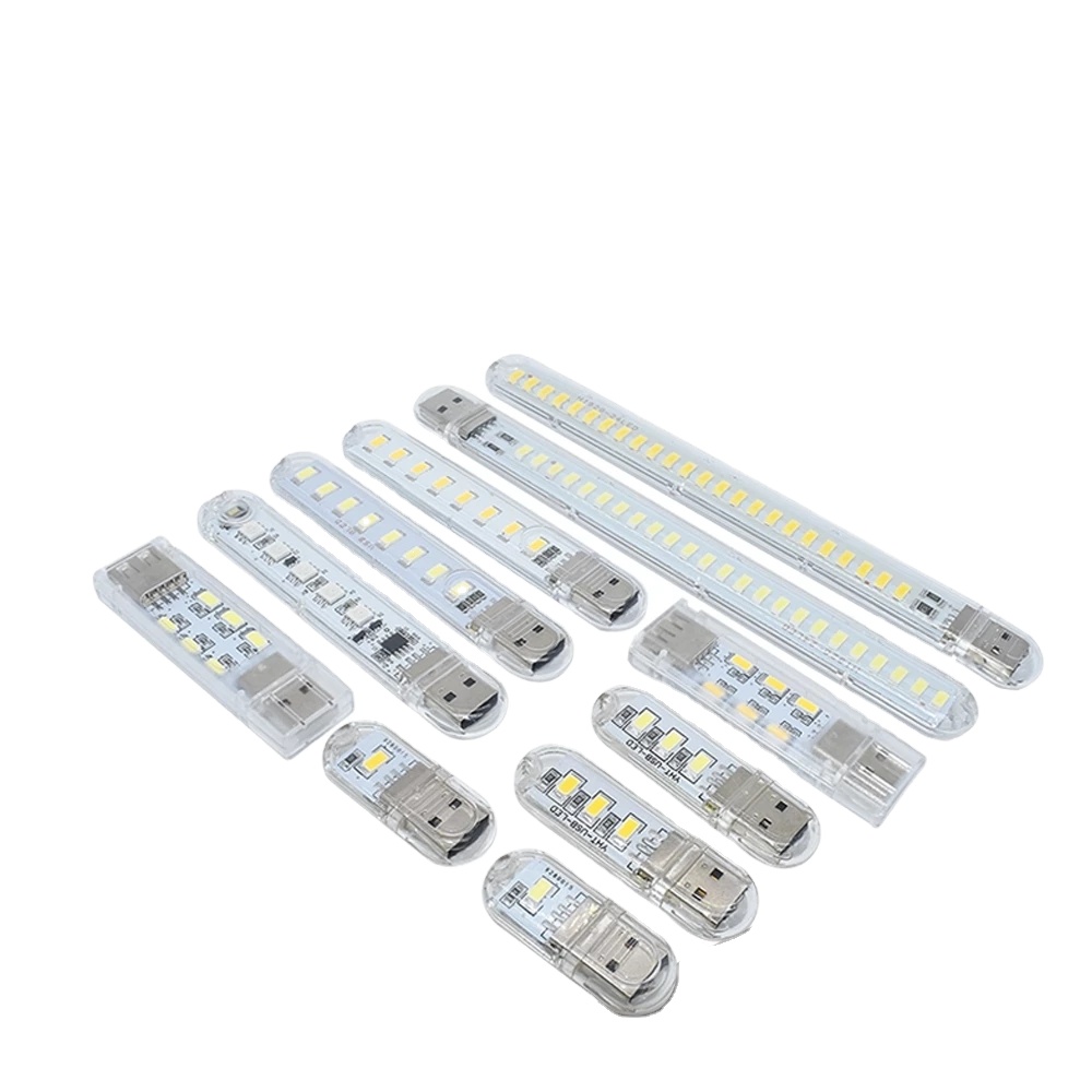 Светодиодные лампы для чтения с питанием от USB, 2-24 светодиода, SMD 5630 5730, светодиодная лампочка, USB-ночник, 5 В, вход питания, белый 5000-6500K, теплый белый 3000-3500K, ПВХ/