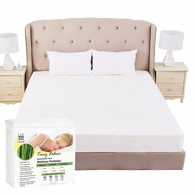 Hotel Zippered Waterproof Terry Towel Mattress Encasement Protector