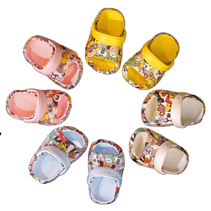 Cute Cartoon Cat And Dog Print Kids Garden Shoe Children'S Slippers Baby Casual Shoes