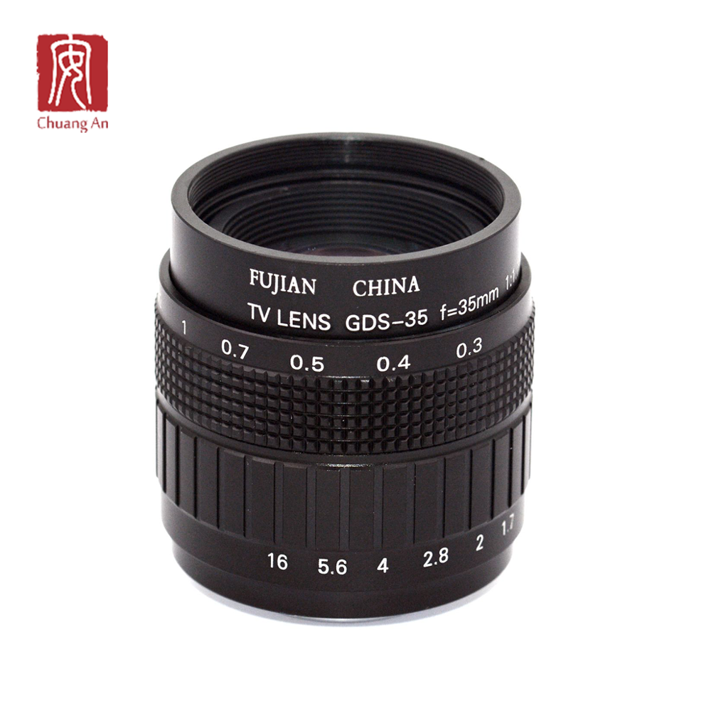 Объектив для телевизора Fujian, черный, 2/3 дюйма, 35 мм, F1.7, Для беззеркальных камер Sony, Fujifilm, Olympus, Canon, Nikon