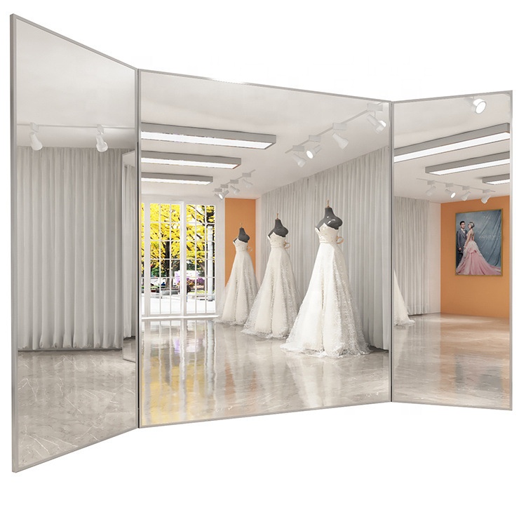 Free Standing Mirror Full Length Luxury Design Custom Large Boutique wedding Dress Floor Mirror For Bridal Shop