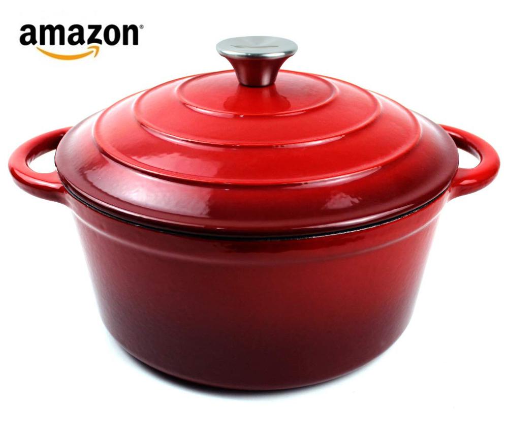 Amazon top seller round enamel cast Iron Cookware FBA
