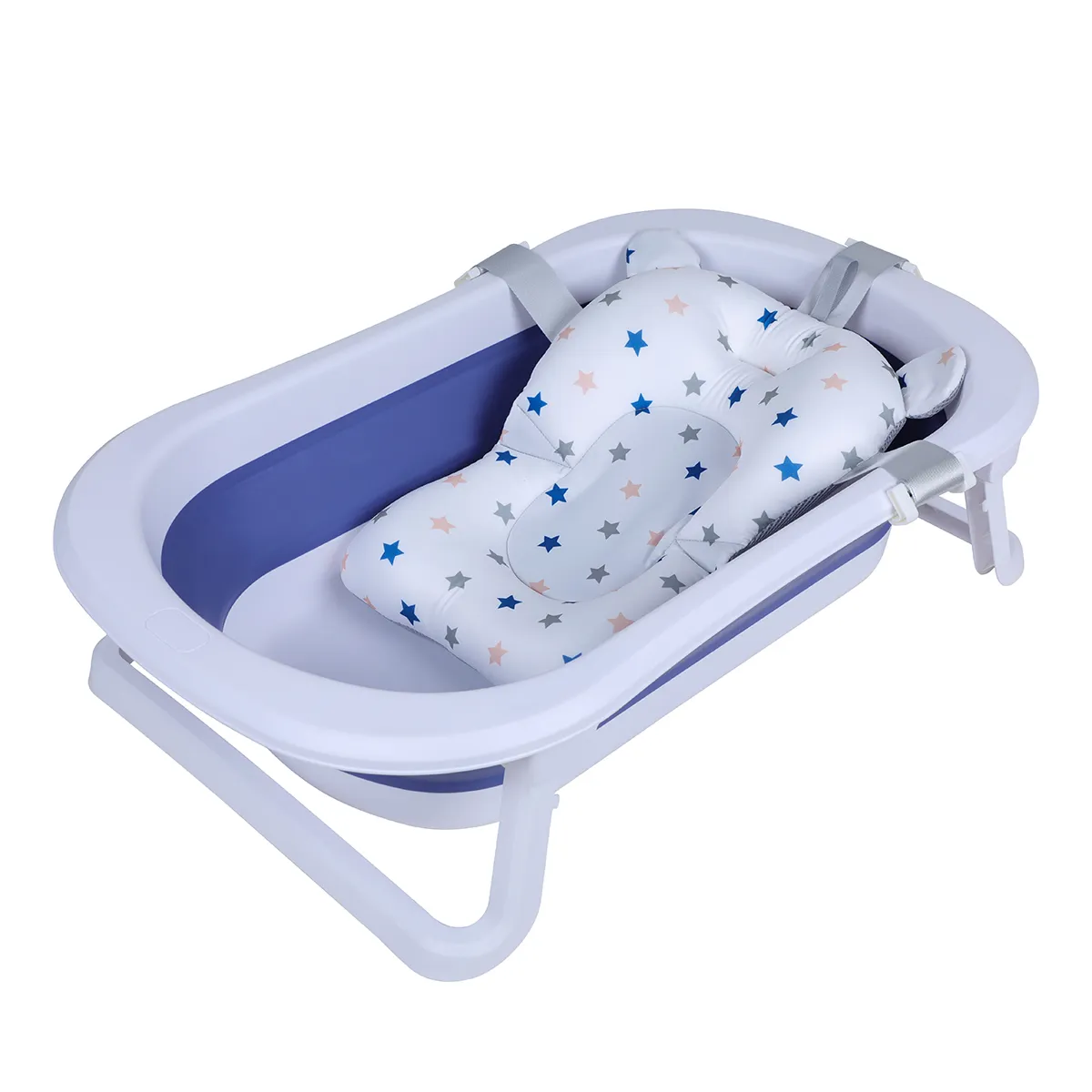 New Born Portable Foldable Plastic Baby Bath Tub with Bath Chair