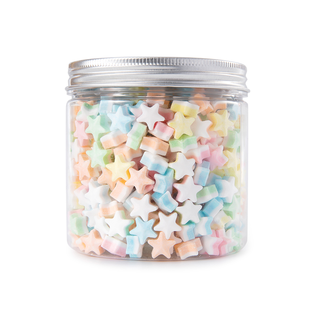 250g wholesale hard candies can be directly eaten with double-layer star-shaped light-color multi-color mixed tablet candy