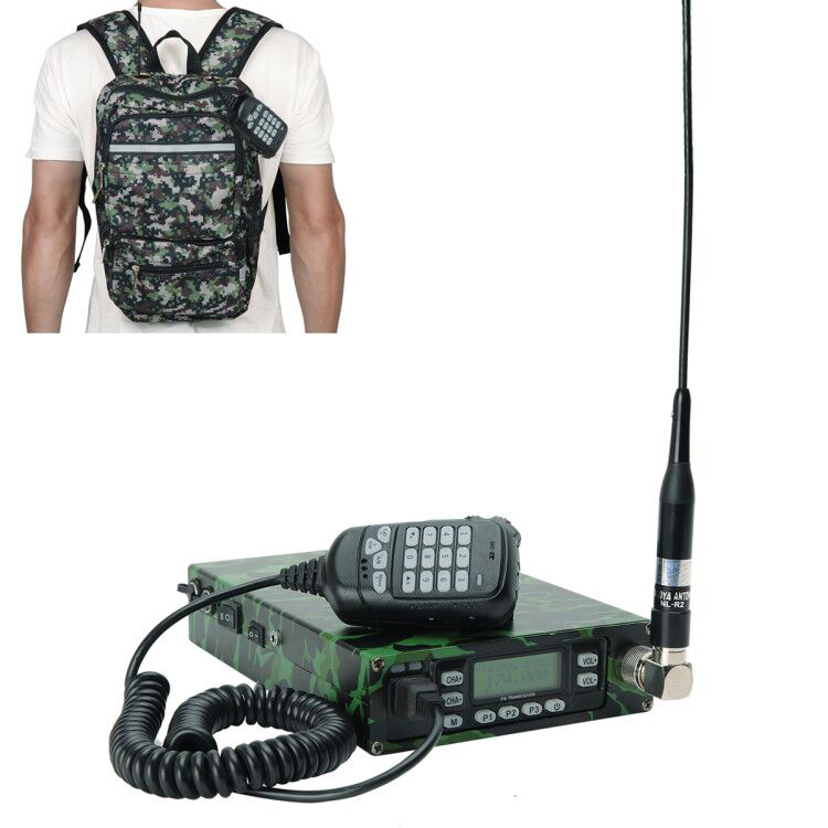 ABBREE спортивный рюкзак 25 Вт, упакованный VHF/UHF, двухдиапазонный любительский автомобиль, мобильный радиоприемник, батарея 12000 мАч, рация
